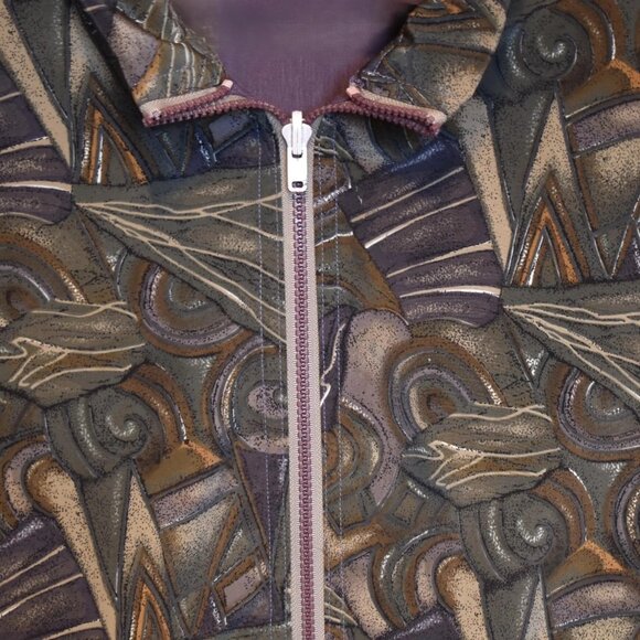 Unique Tie Material Design Reversible Jacket Purple Jacket, Reversible, Zip-Up, - Picture 9 of 12